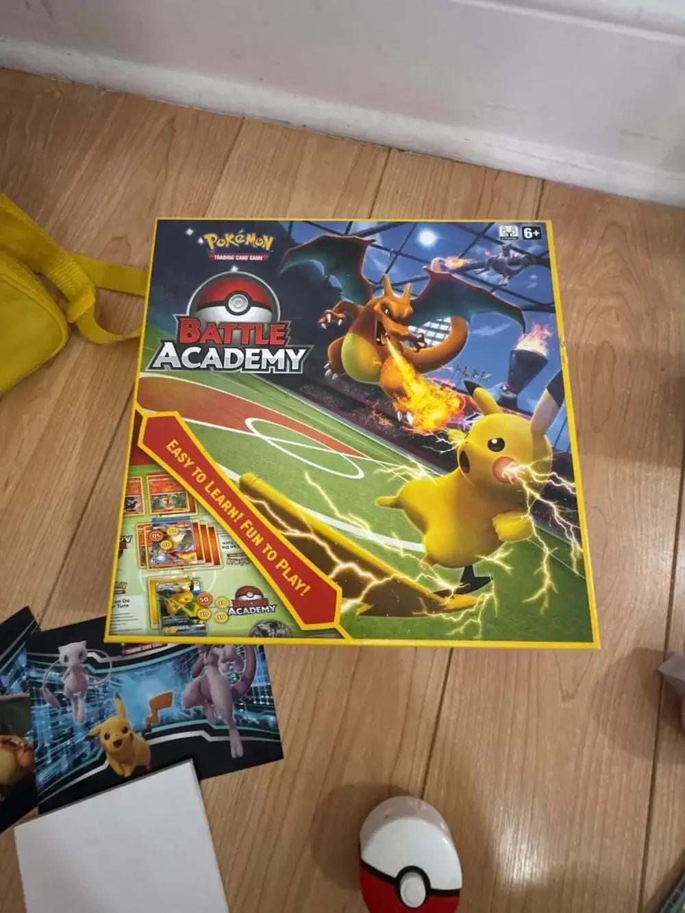 Pokémon BUNDLE Battle Academy Board Game with Pikachu Bag, Tin, and Accessories